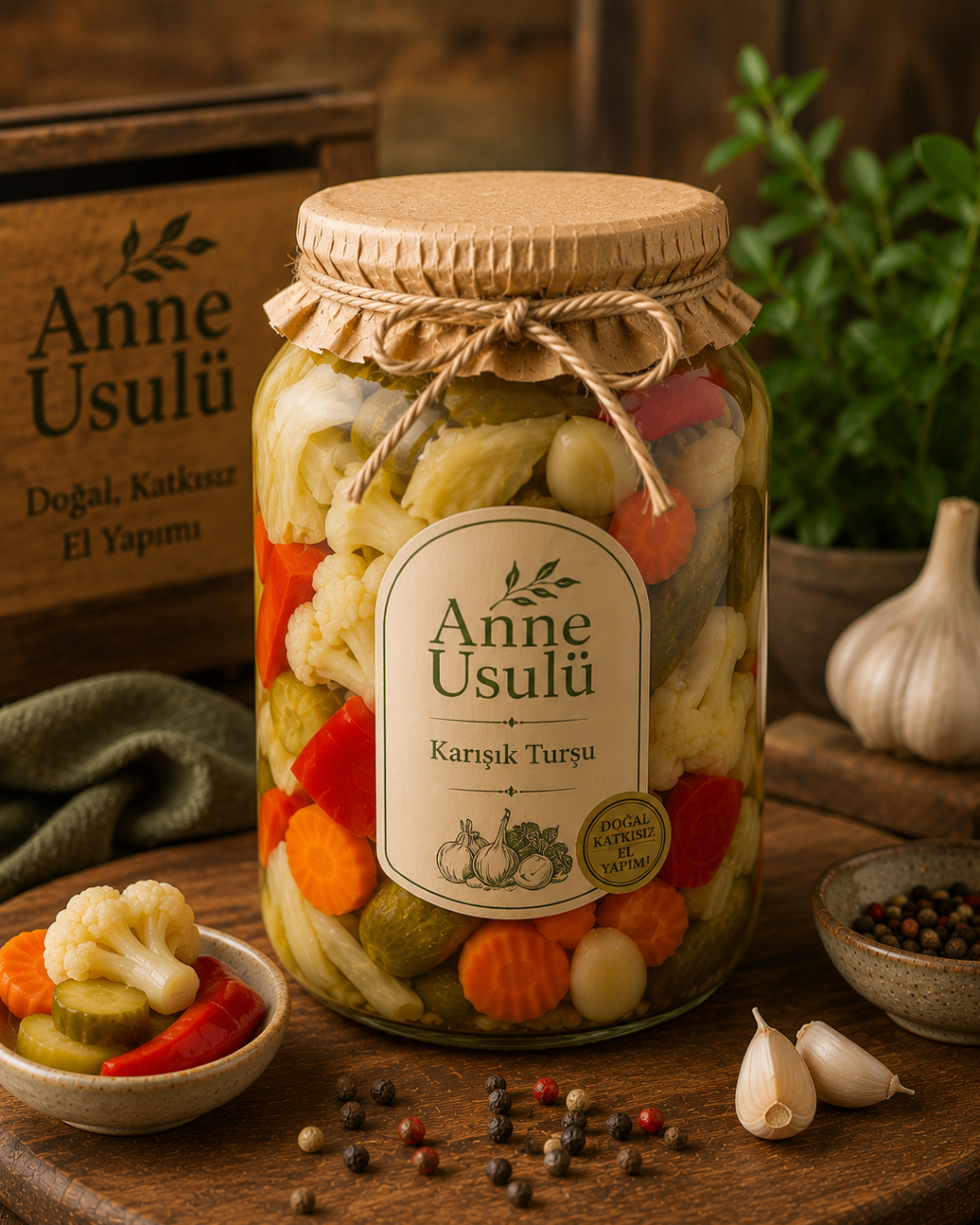 Anne Usulü karışık turşu kavanozu