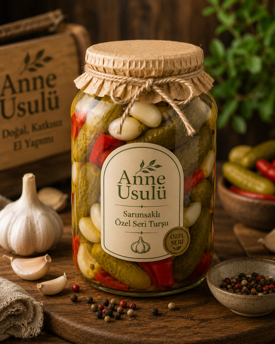 Anne Usulü sarımsaklı özel seri turşu