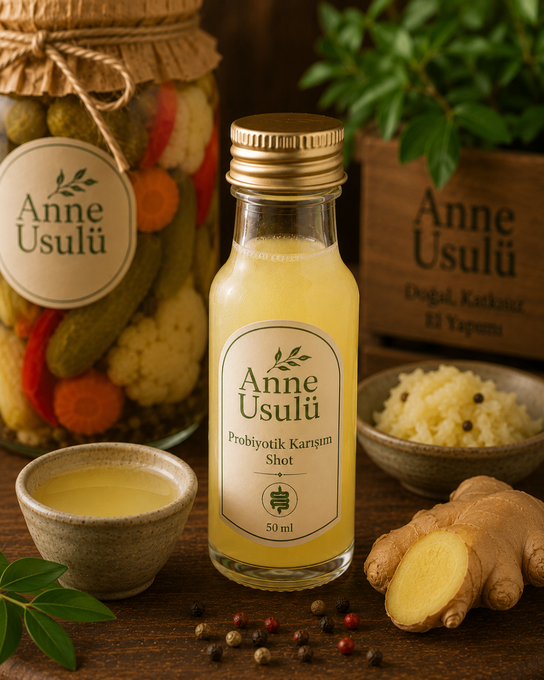 Anne Usulü probiyotik karışım shot şişesi